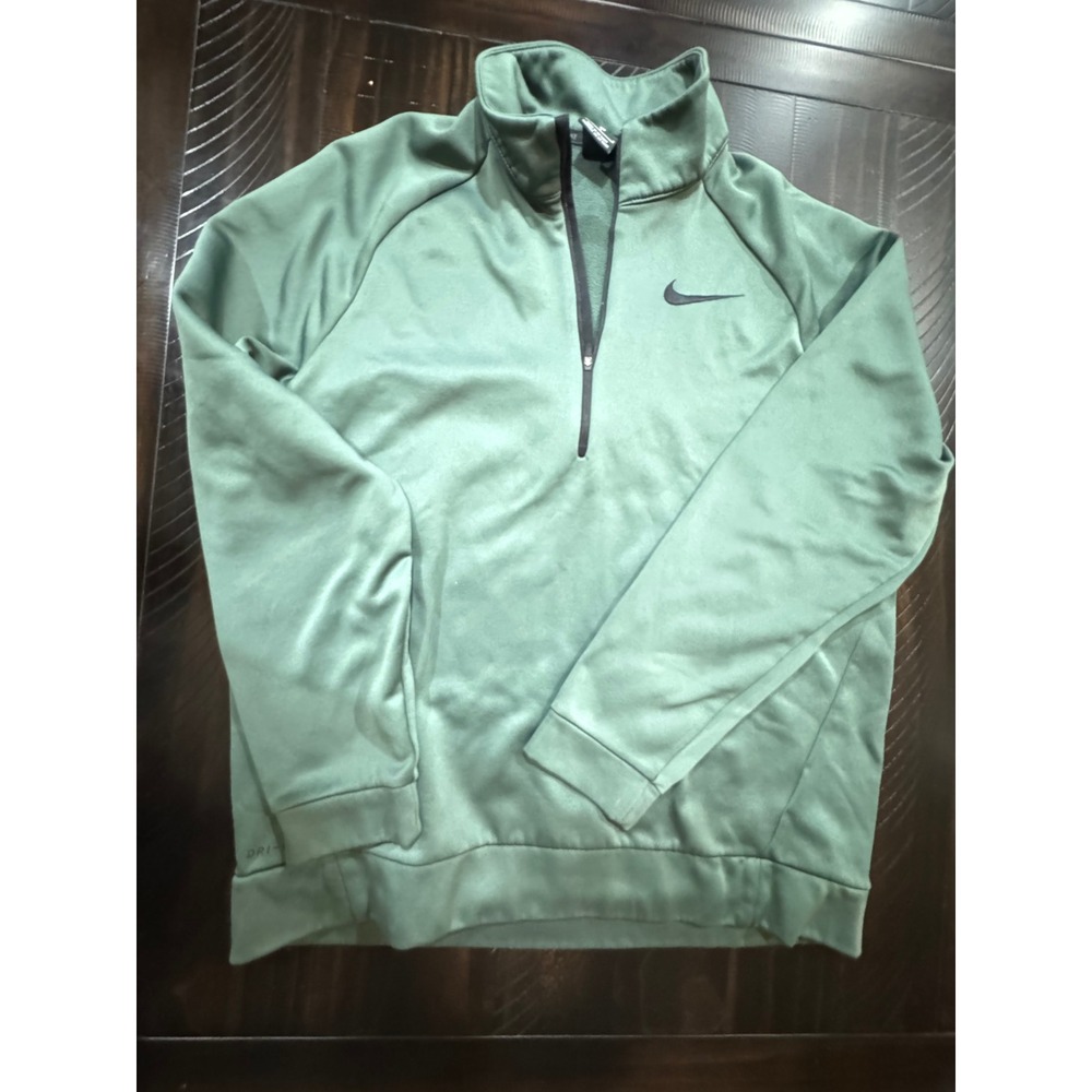 Nike Mens Dri-FIT Quarter Zip Pullover Sage Green Activewear Top Large - Picture 1 of 6